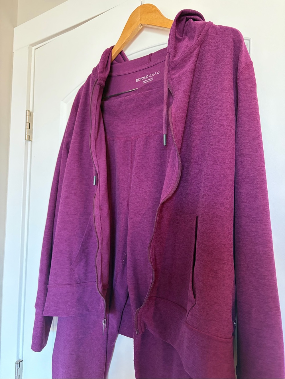 Beyond yoga spacedye everyday joggers and full zip. Purple, L. EUC. 2 pieces! - Picture 2 of 16